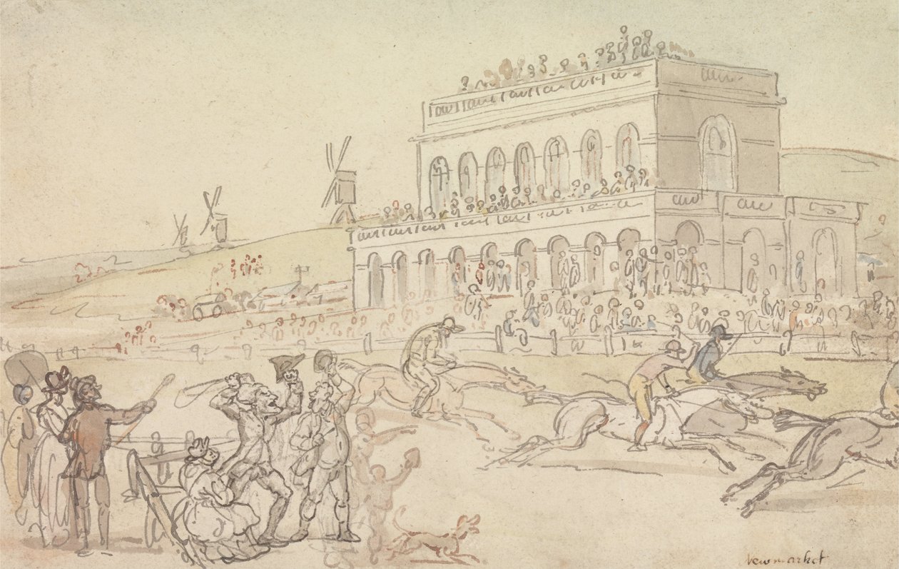 Doctor Syntax mister pengene sine på racerbanen i York av Thomas Rowlandson