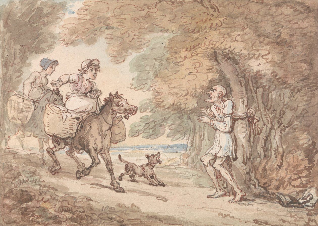 Dr. Syntax Bound to a Tree av Highwaymen av Thomas Rowlandson