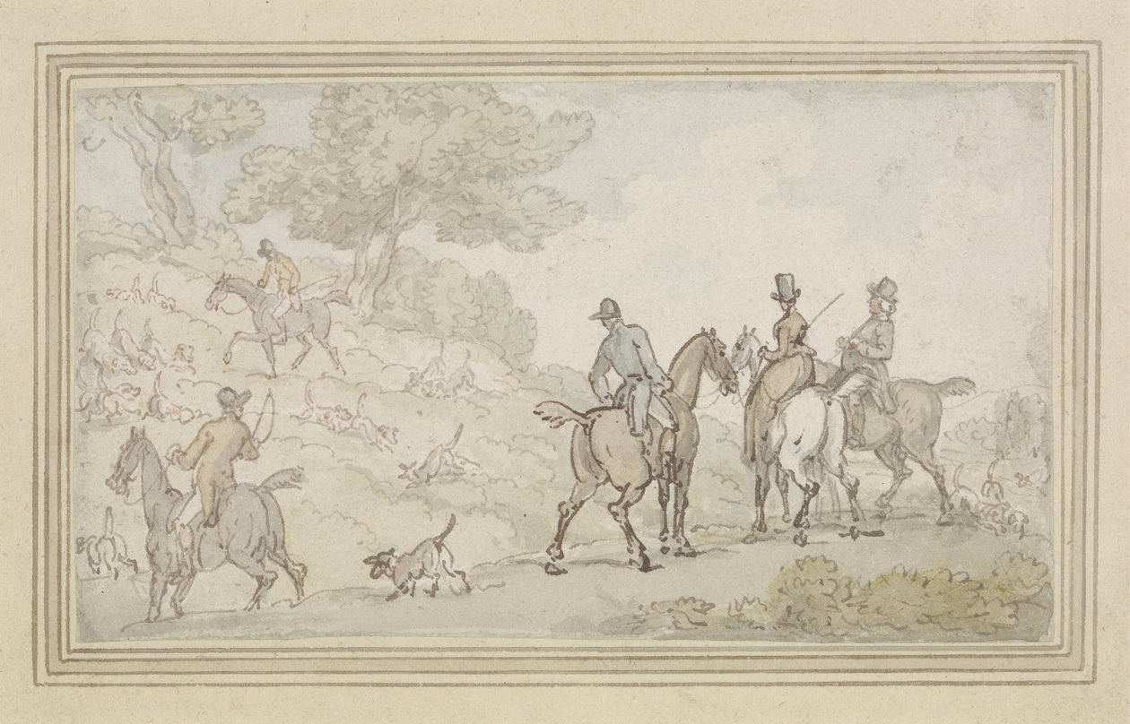 Tegneomslag (penn og blekk og wc på papir) av Thomas Rowlandson