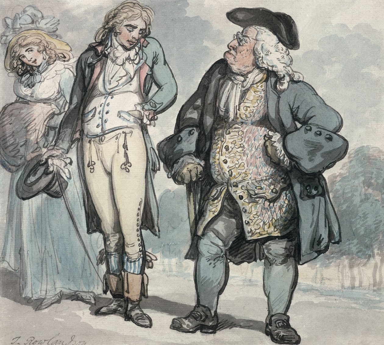 Fars misnøye (penn, wc og blyant på papir) av Thomas Rowlandson