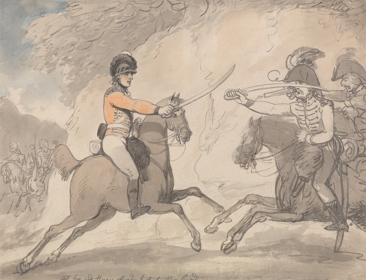 Ungarsk og Highland Broadsword -øvelse av Thomas Rowlandson