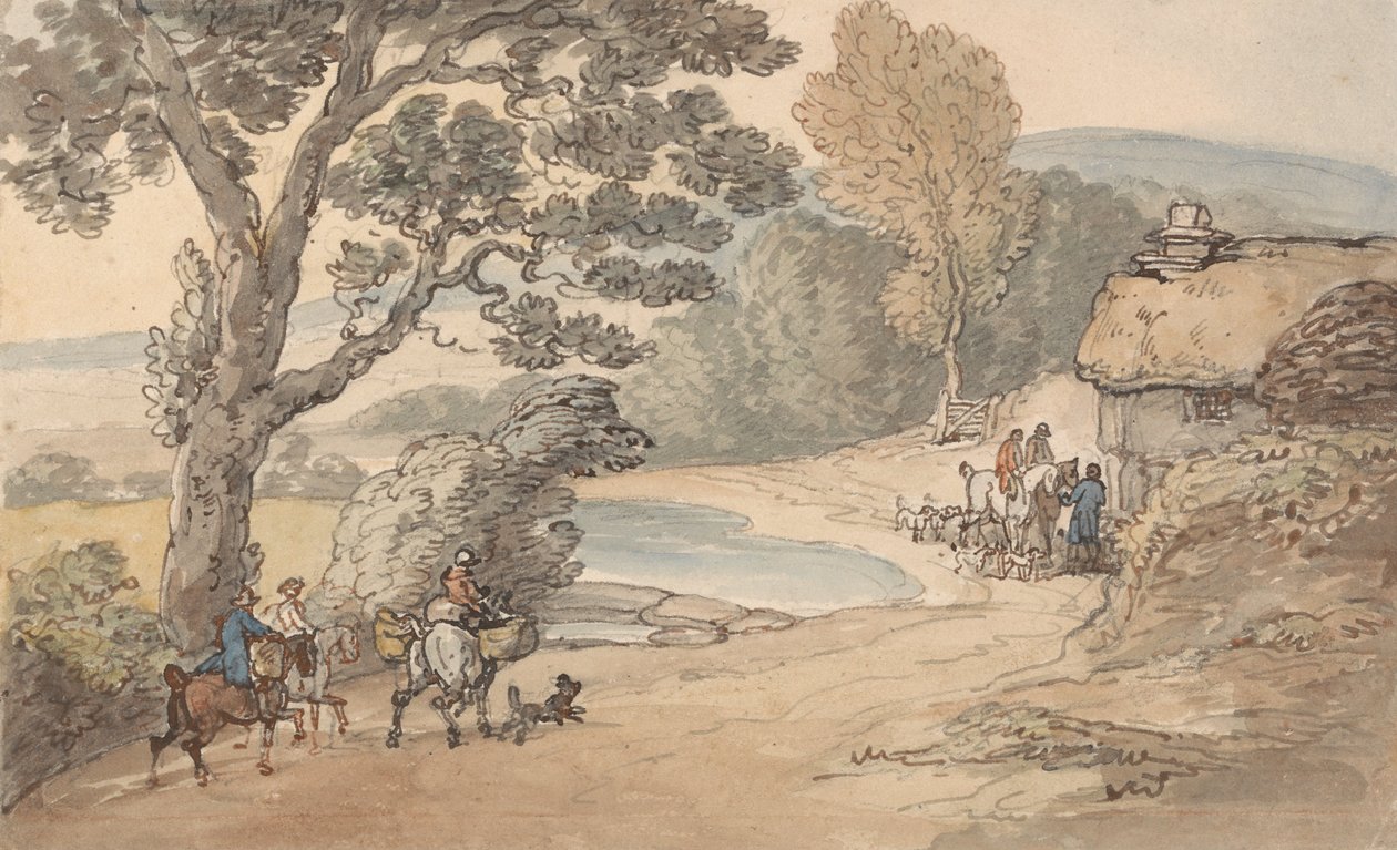 Landskap med et jaktfest av Thomas Rowlandson
