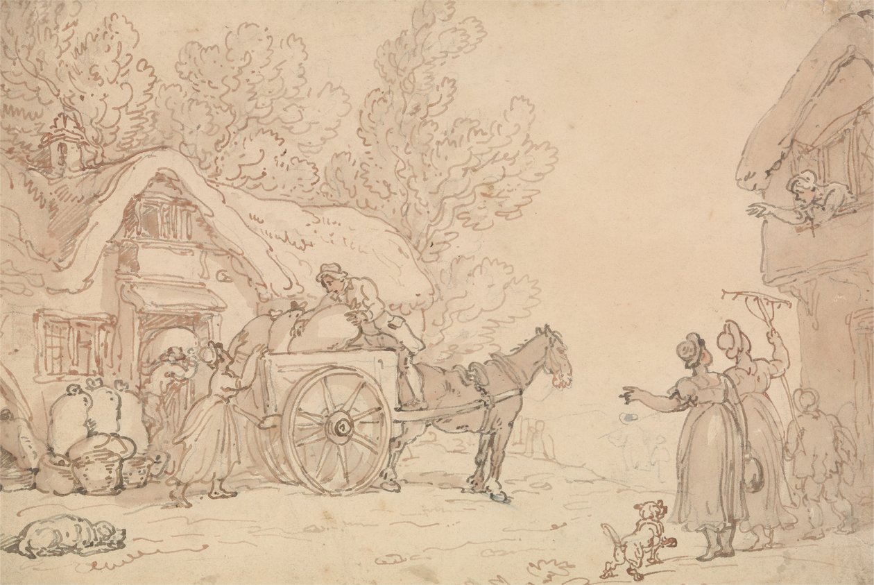 Laster sekker i en vogn av Thomas Rowlandson