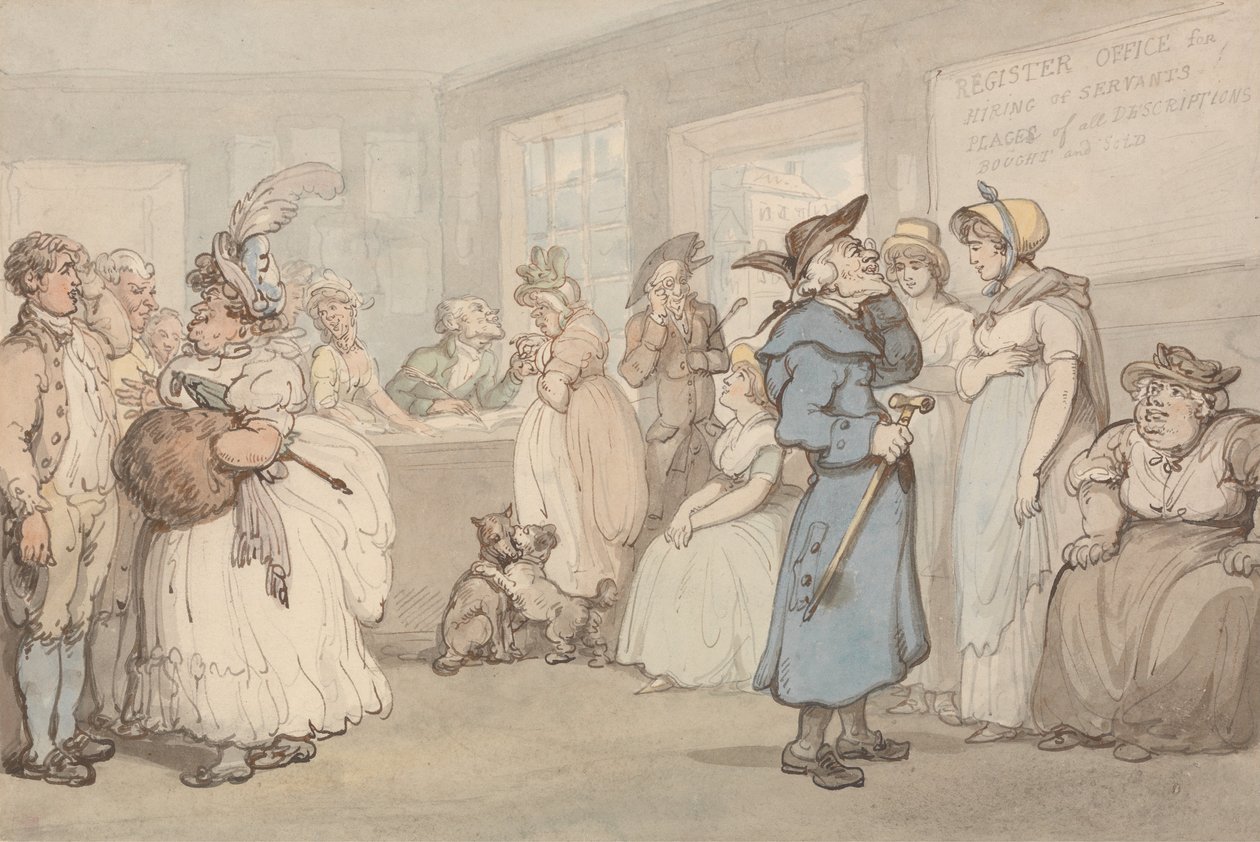 Registreringskontor for ansettelse av tjenere av Thomas Rowlandson