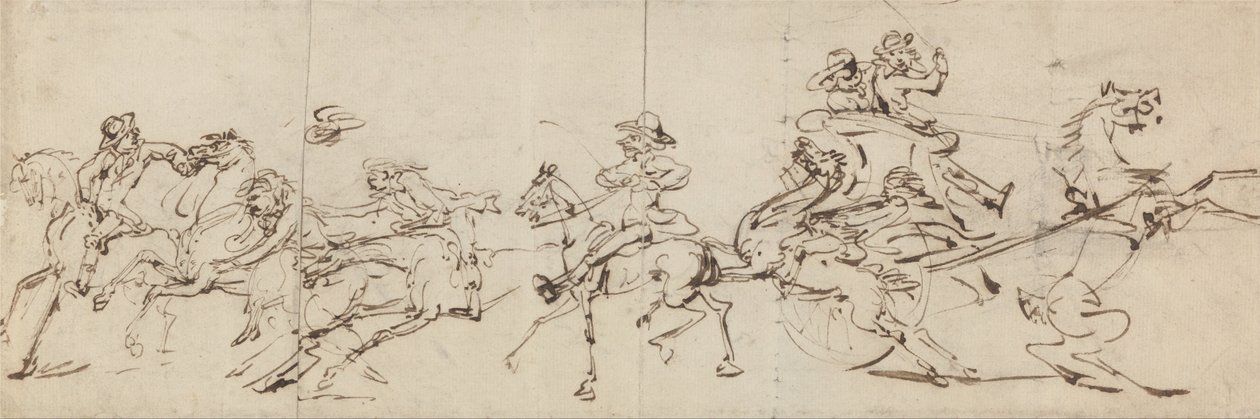 Ride og kjøre uhell av Thomas Rowlandson