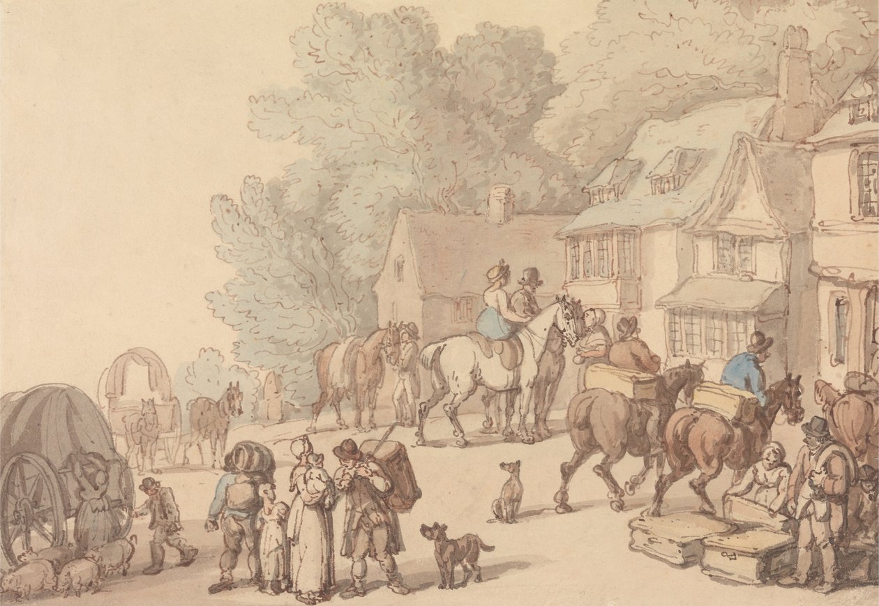 Scene utenfor et vertshus av Thomas Rowlandson