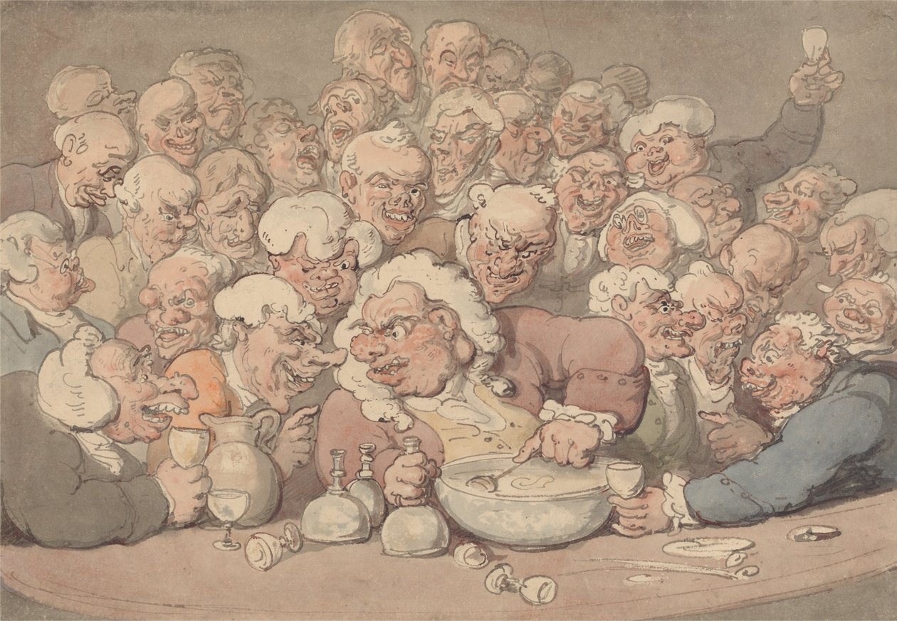 Servering Punch av Thomas Rowlandson