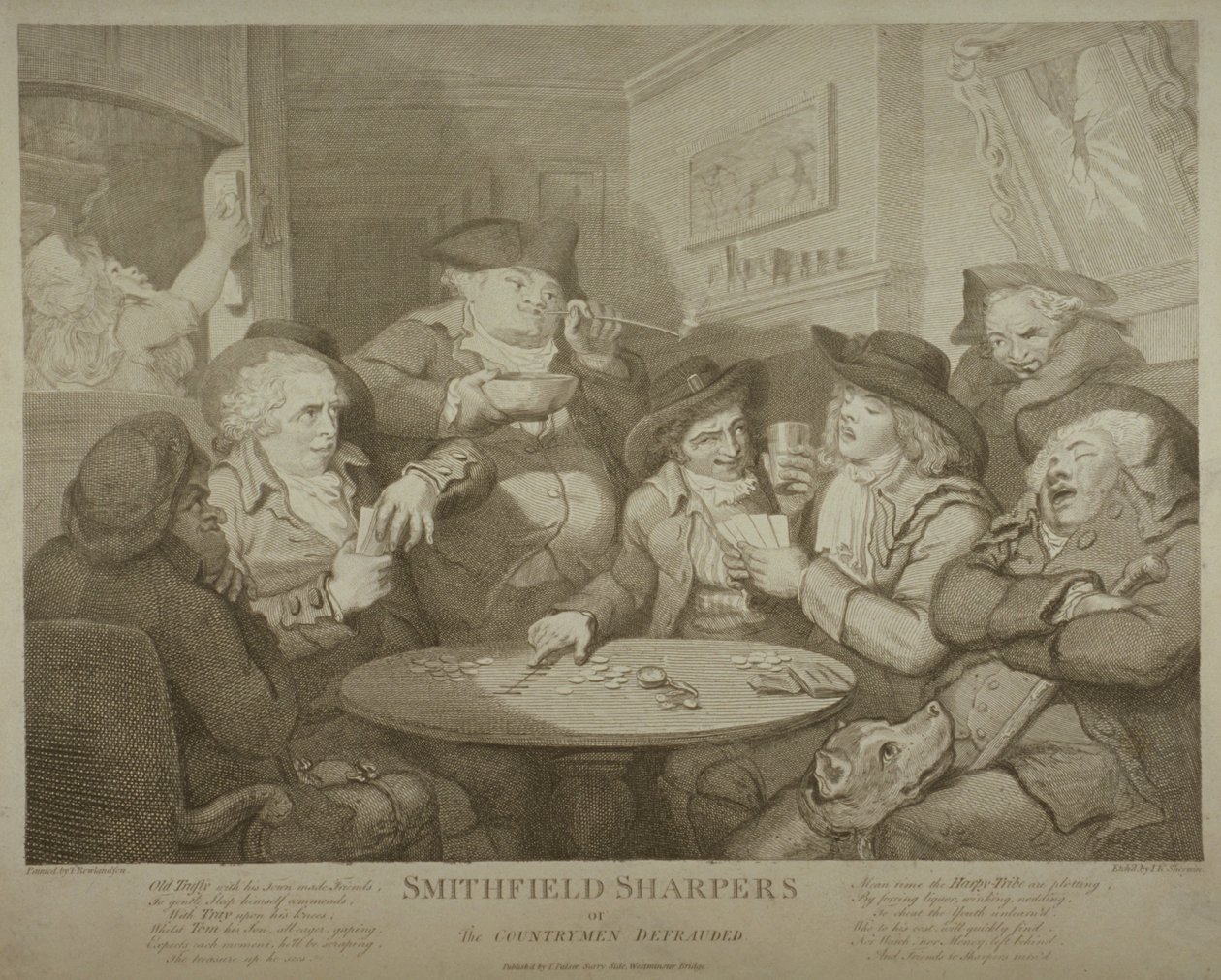 Smithfield-slipere, eller landsmennene svindlet, ca. 1787 av Thomas Rowlandson