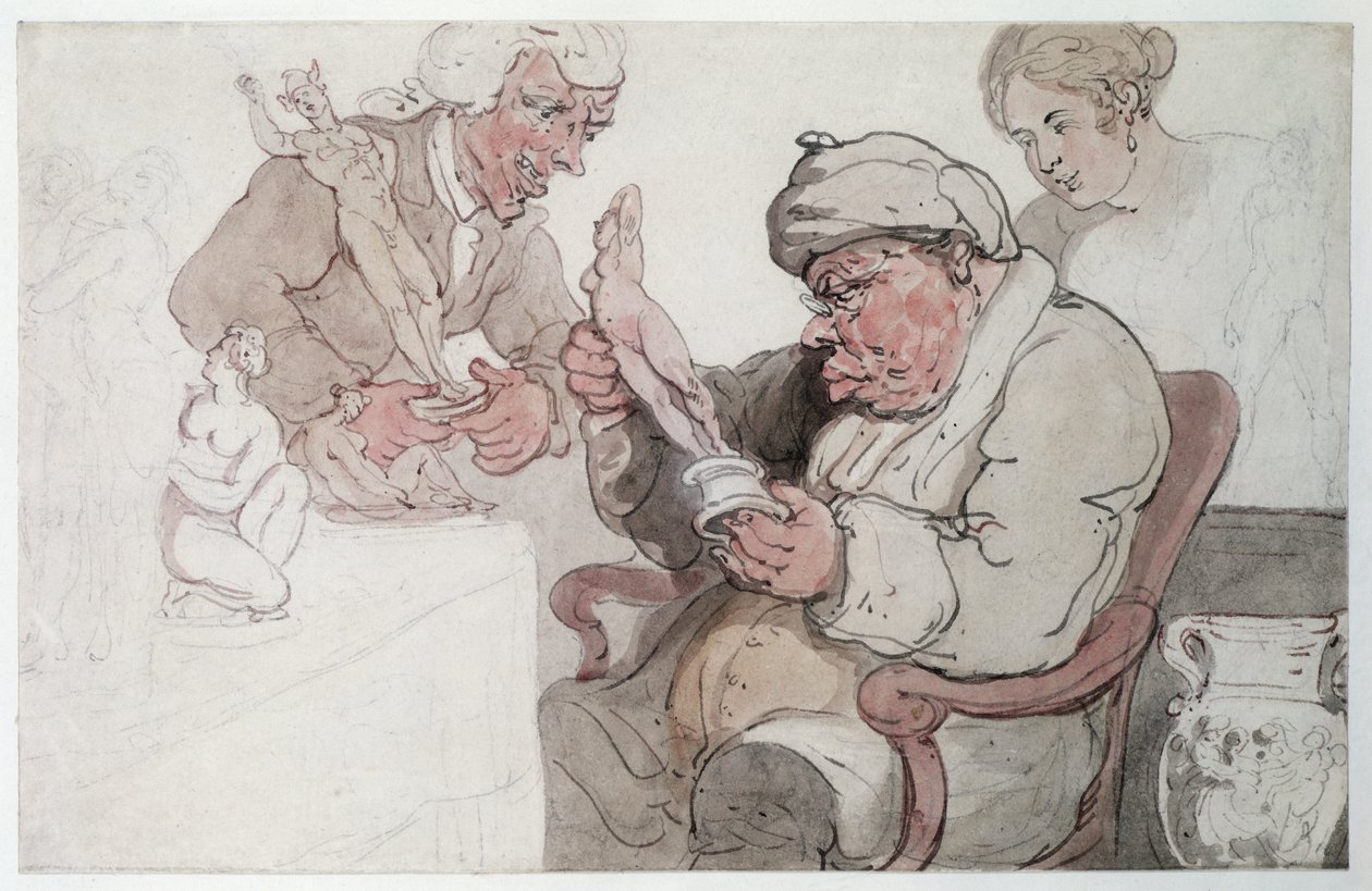 The Connoisseur (penn, wc og blyant på papir) av Thomas Rowlandson