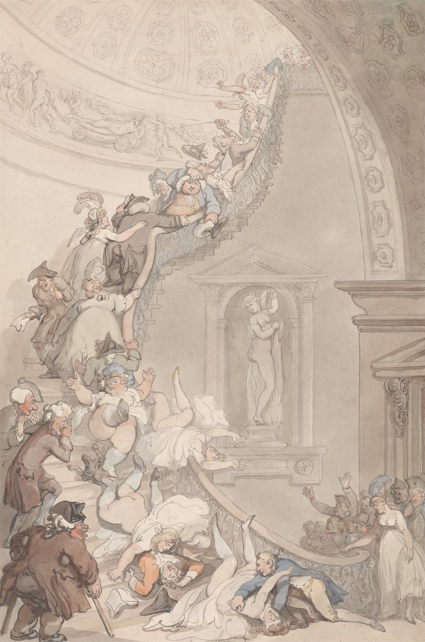 The Exhibition Stare-Case, Somerset House av Thomas Rowlandson