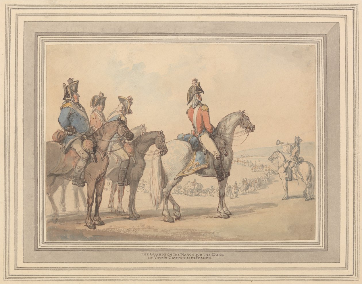 Vaktene i mars for hertugen av Yorks kampanje i Frankrike av Thomas Rowlandson