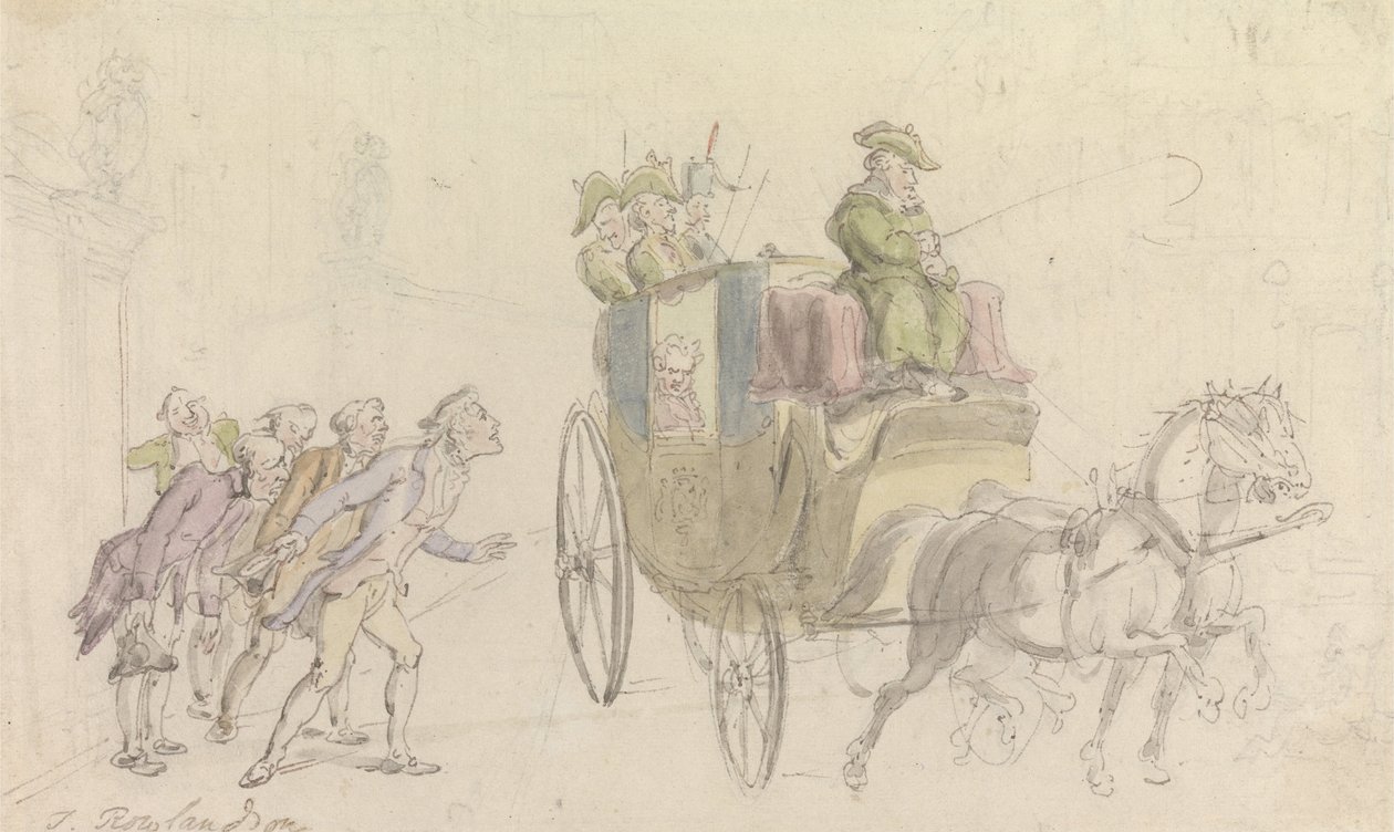 Vikar i Wakefield- Oppmøte på en adelsmann av Thomas Rowlandson