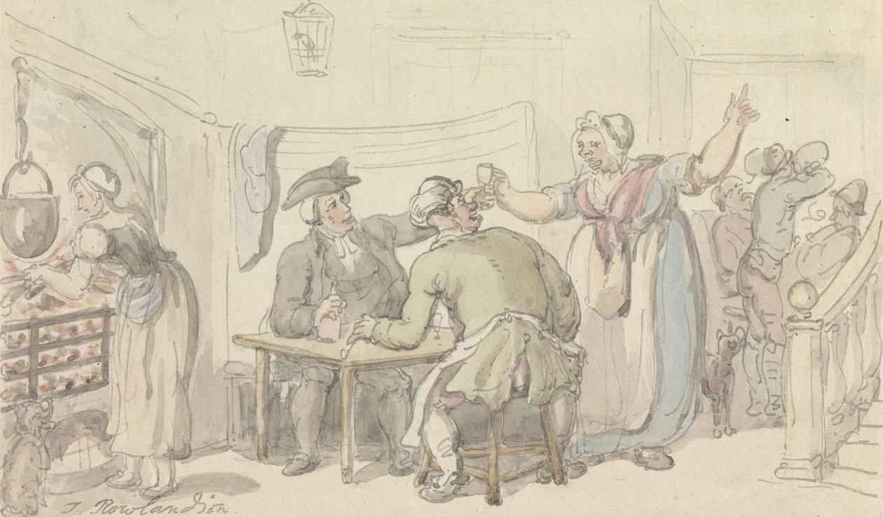 The Vicar of Wakefield- The Scold, med nyheter om Olivia av Thomas Rowlandson