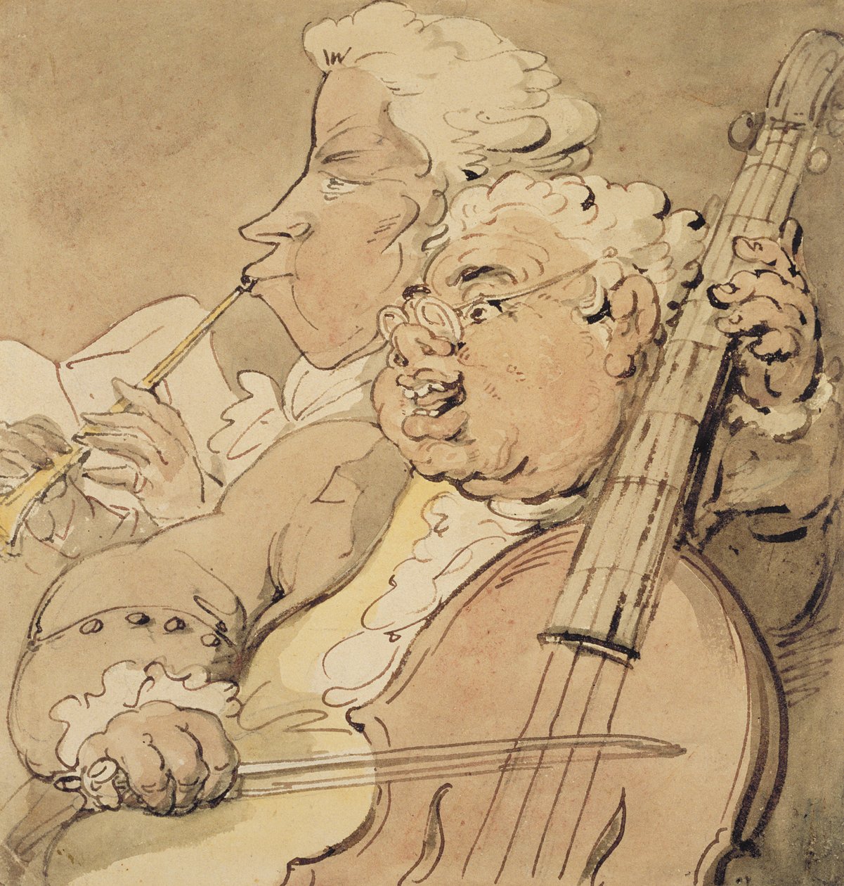 To musikere, ca. 1774 av Thomas Rowlandson