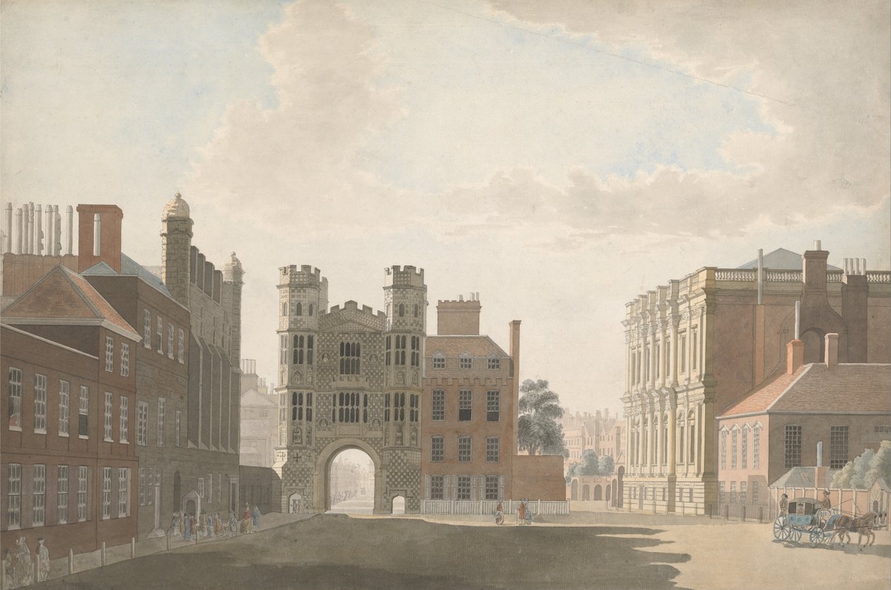 Whitehall viser Holbeins Gate og bankettsal av Thomas Sandby