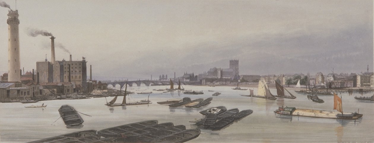 Themsen ved Westminster, 1842 av Thomas Shotter Boys