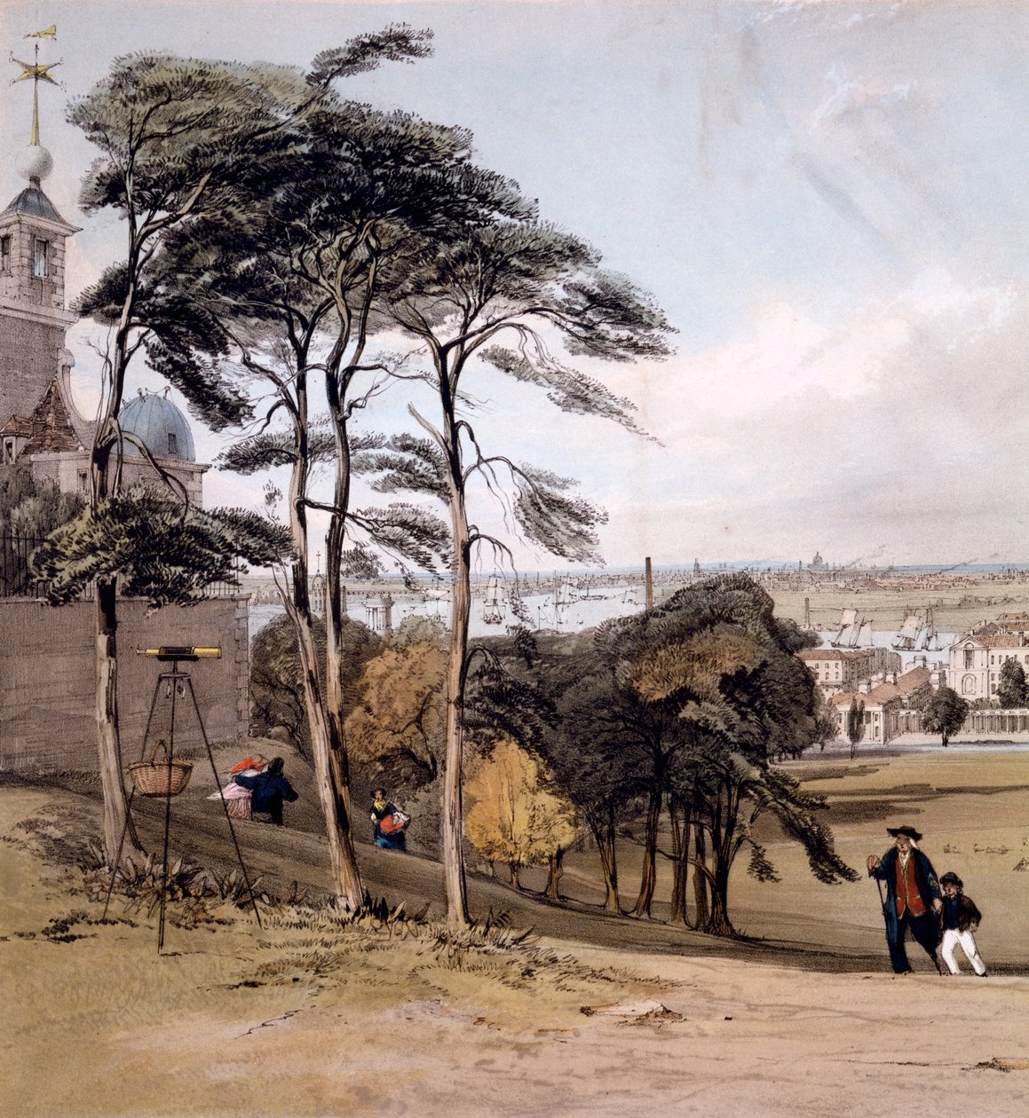 Utsikt over London fra Greenwich Park, 1842 av Thomas Shotter Boys