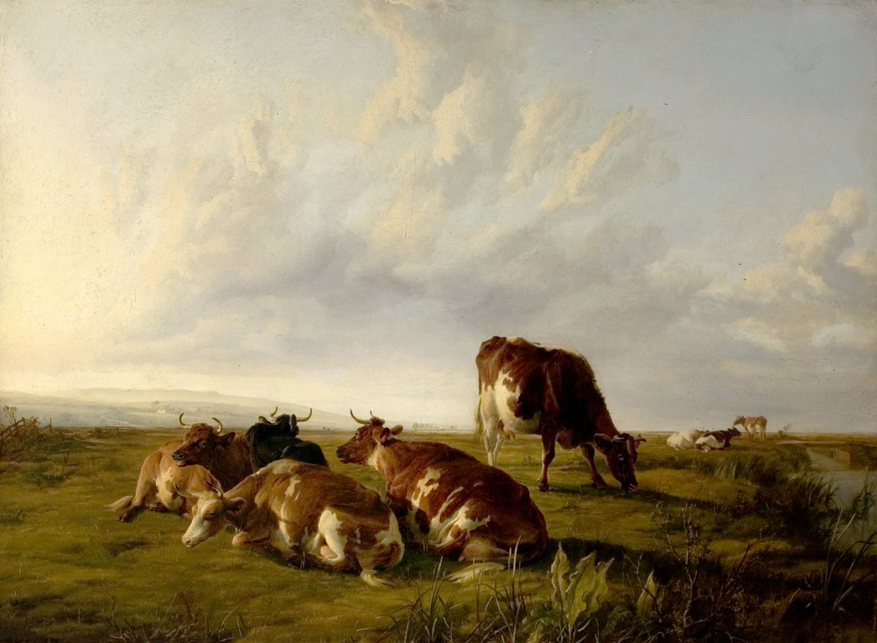 Afternoon in the Meadows, 1861 av Thomas Sidney Cooper