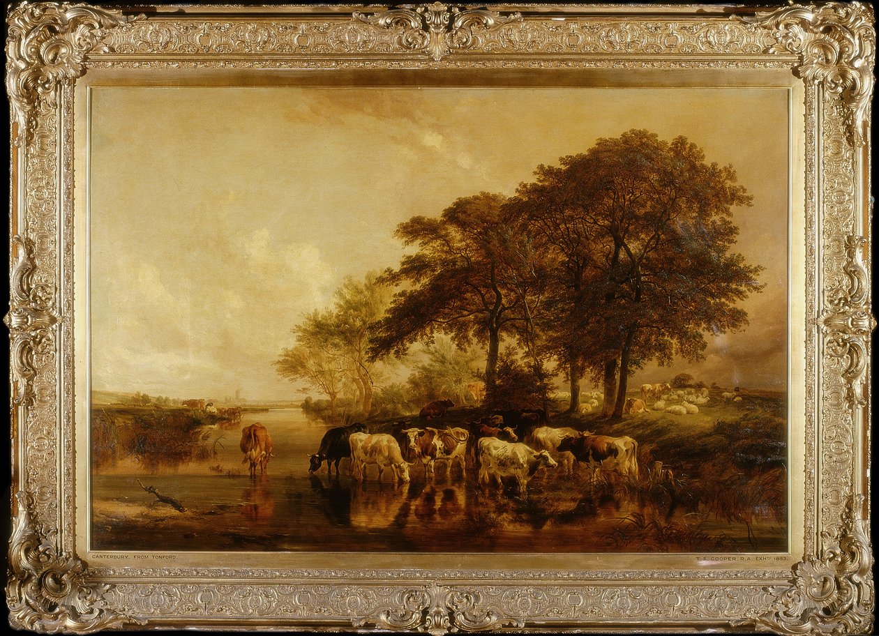Canterbury fra Tonford (olje) av Thomas Sidney Cooper