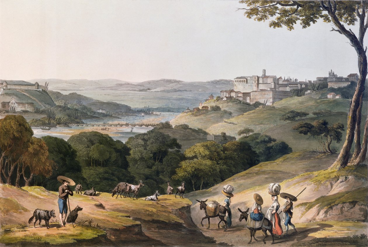 Byen Coimbra, gravert av C. Turner av Thomas Staunton St. Clair