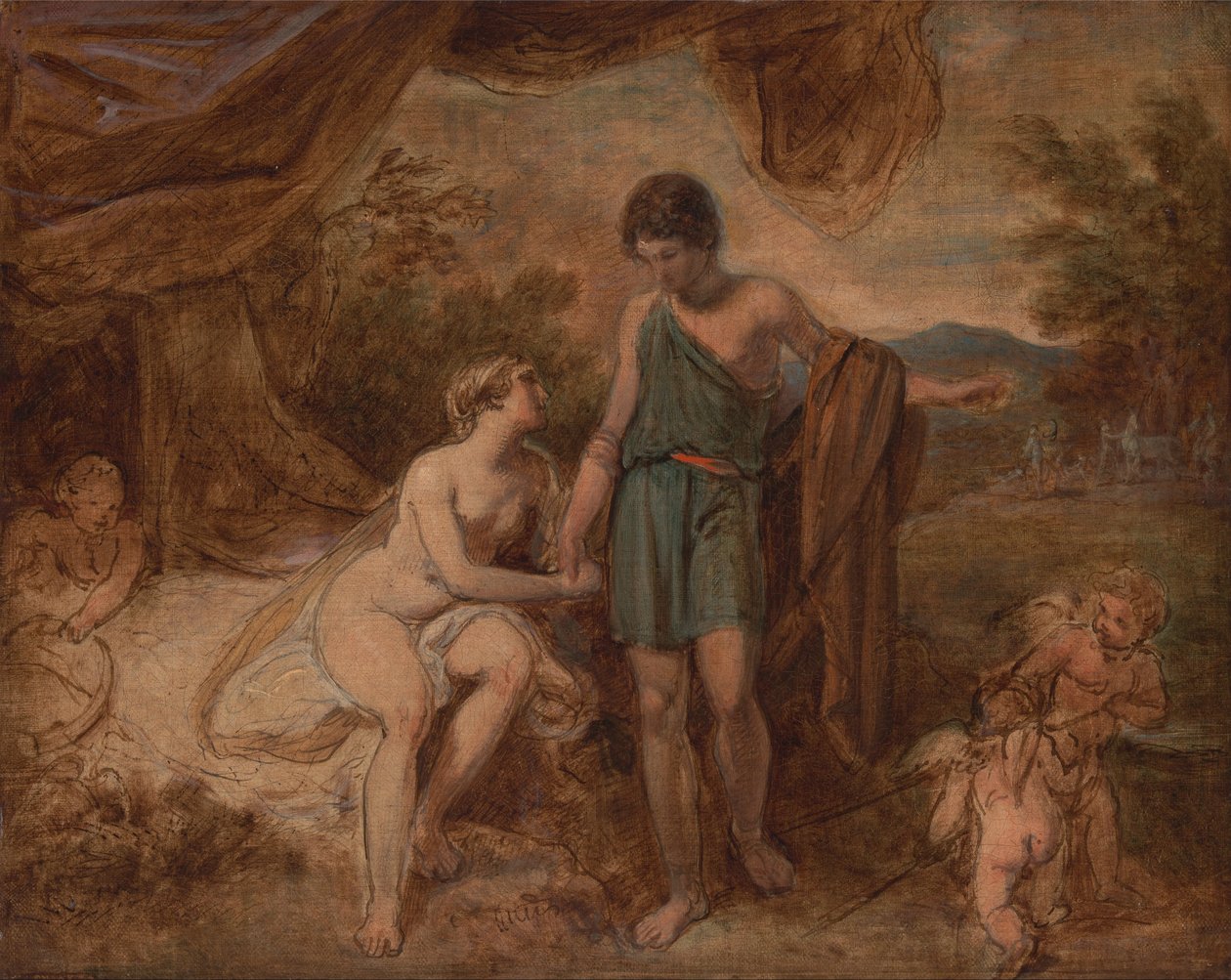 En uferdig studie av Venus og Adonis av Thomas Stothard