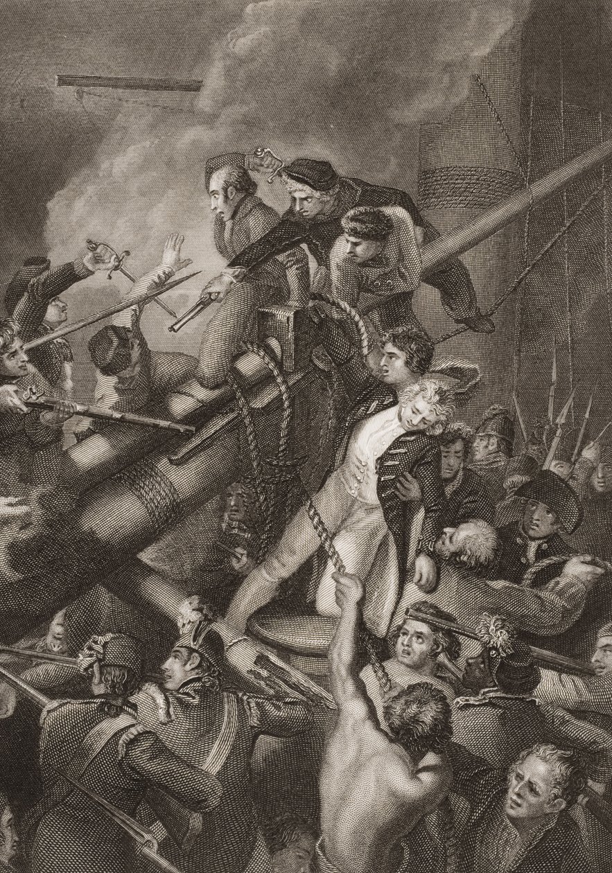 The Death of Captain Faulknor, illustrasjon fra 