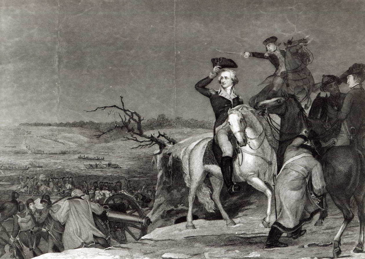 The Passage of the Delaware i 1776, gravert av J.N. Gimbrede for 