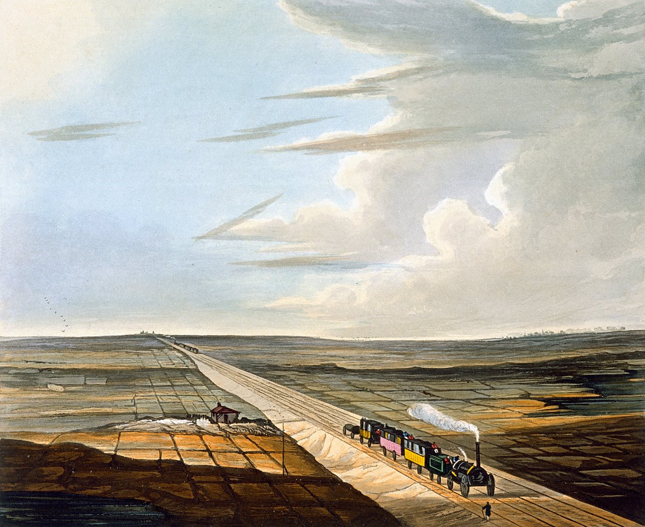 Utsikt over jernbanen over Chat Moss, plate 5 fra 