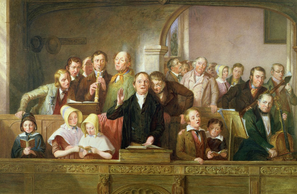 A Village Choir (wc på papir) (se også 26400) av Thomas Webster