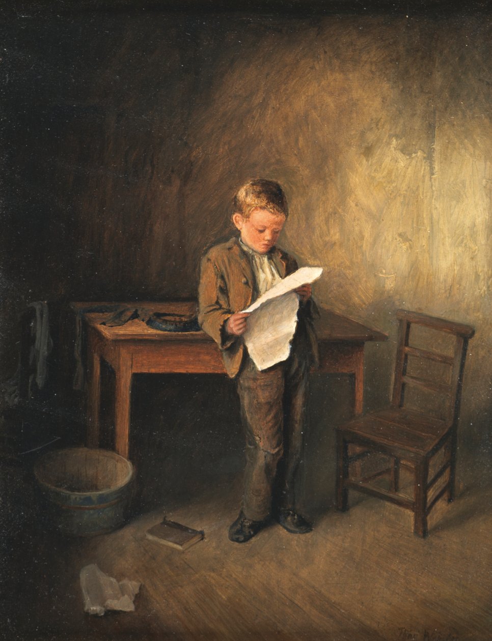 Leser nyhetene, 1856-1886 av Thomas Webster