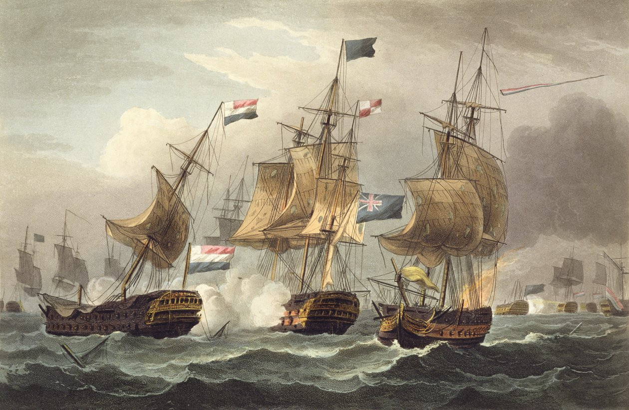 Action off Camperdown, 11. oktober 1797, gravert av Thomas Sutherland for J. Jenkins 