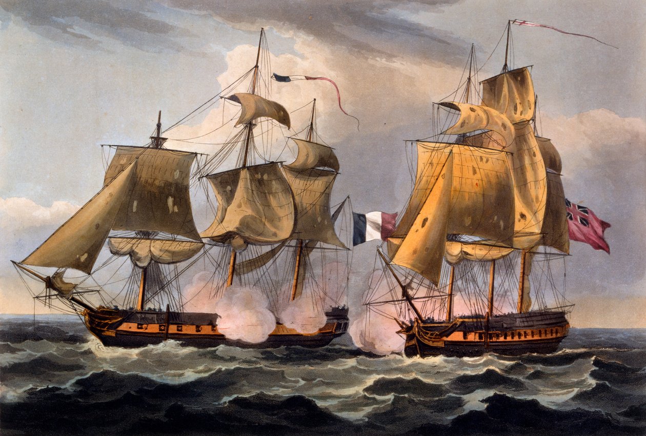 Capture of Castor, trykk laget av Thomas Sutherland, fra 