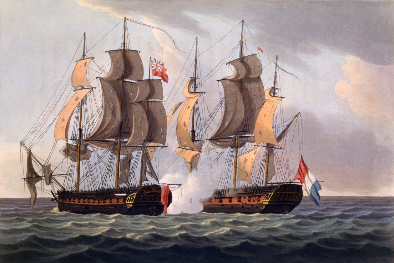 Capture of La Proserpine, trykk laget av J. Jeakes, fra 