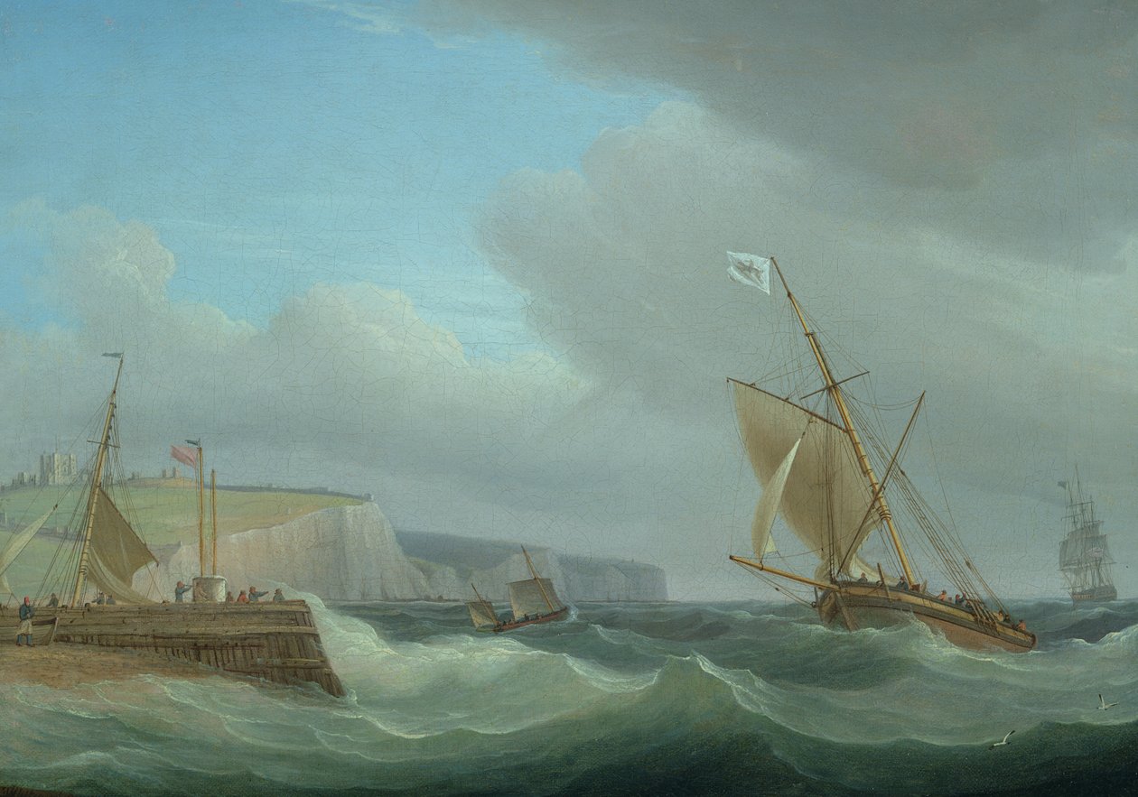 Frakt fra Dover, ca. 1760 (se 444855 for par) av Thomas Whitcombe