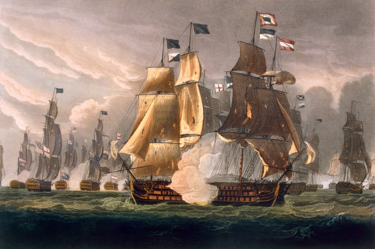 Slaget ved Cape St. Vincent, 14. februar 1797, gravert av J. Baily for J. Jenkins 