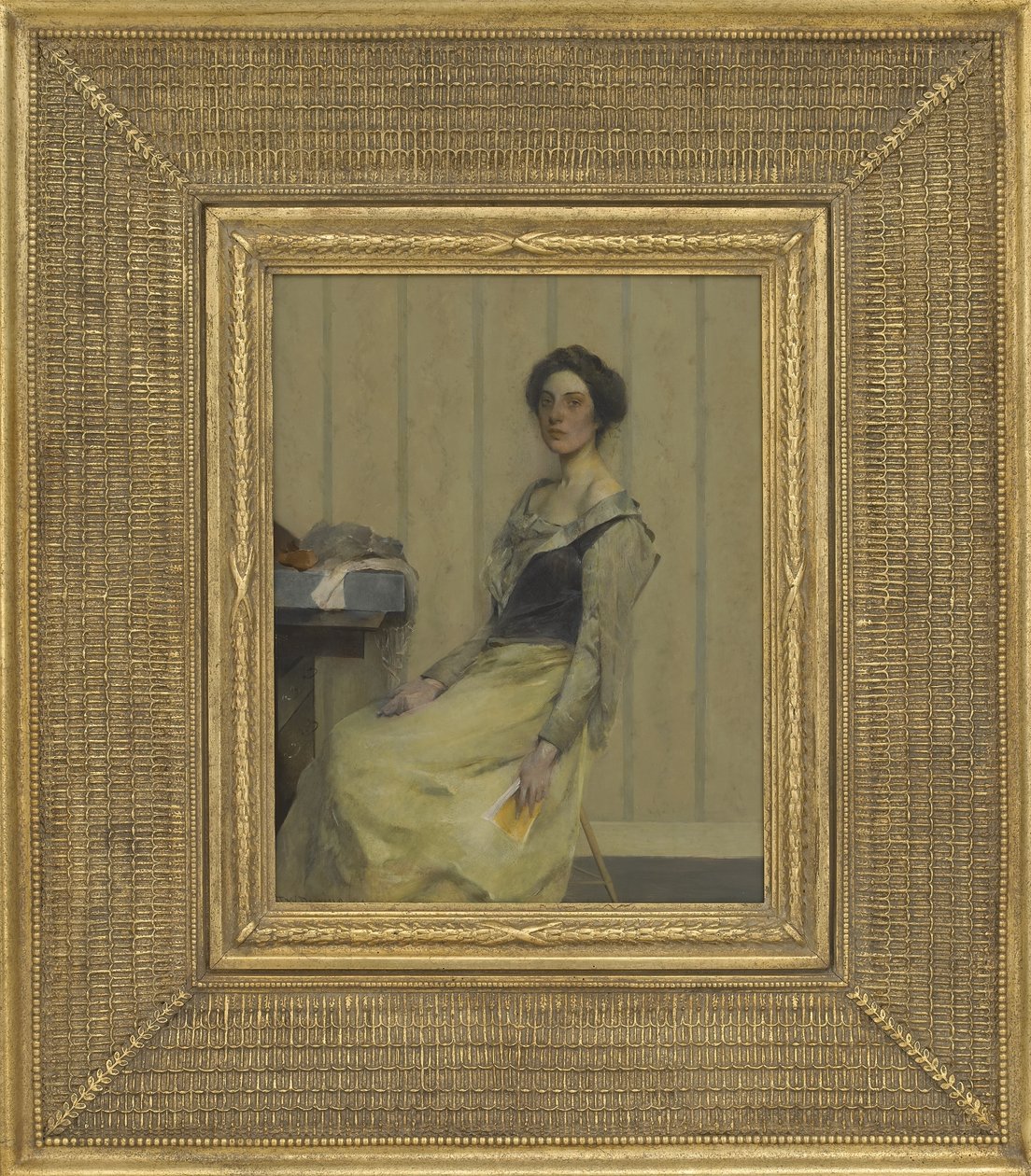 La Comediene, 1906 (olje på trepanel) av Thomas Wilmer Dewing