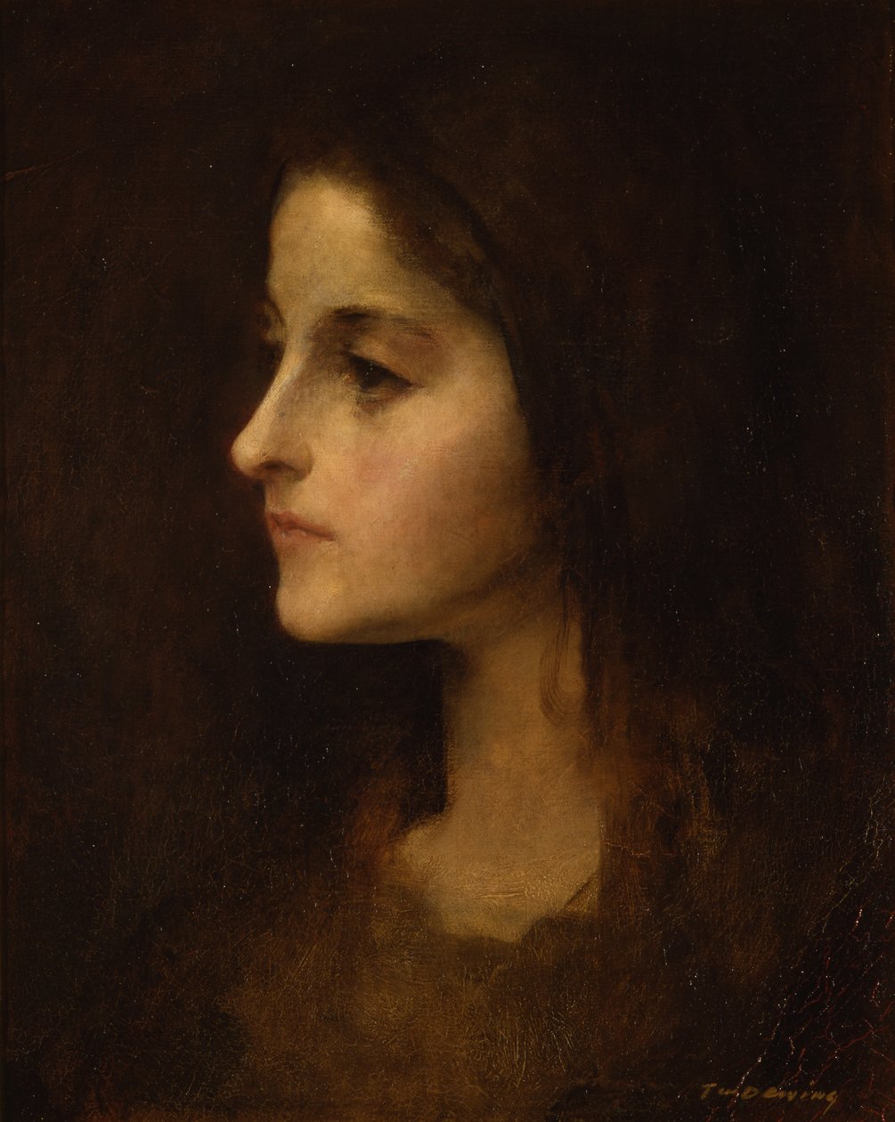 Portrett av en ung jente, ca. 1890 av Thomas Wilmer Dewing