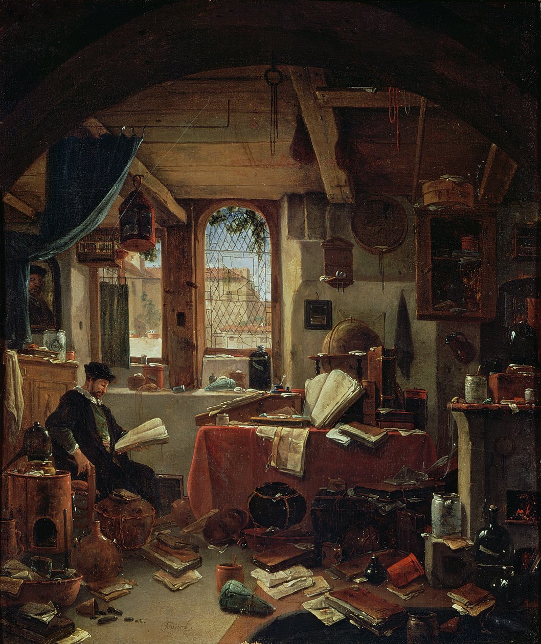 En alkymist i laboratoriet hans av Thomas Wyck