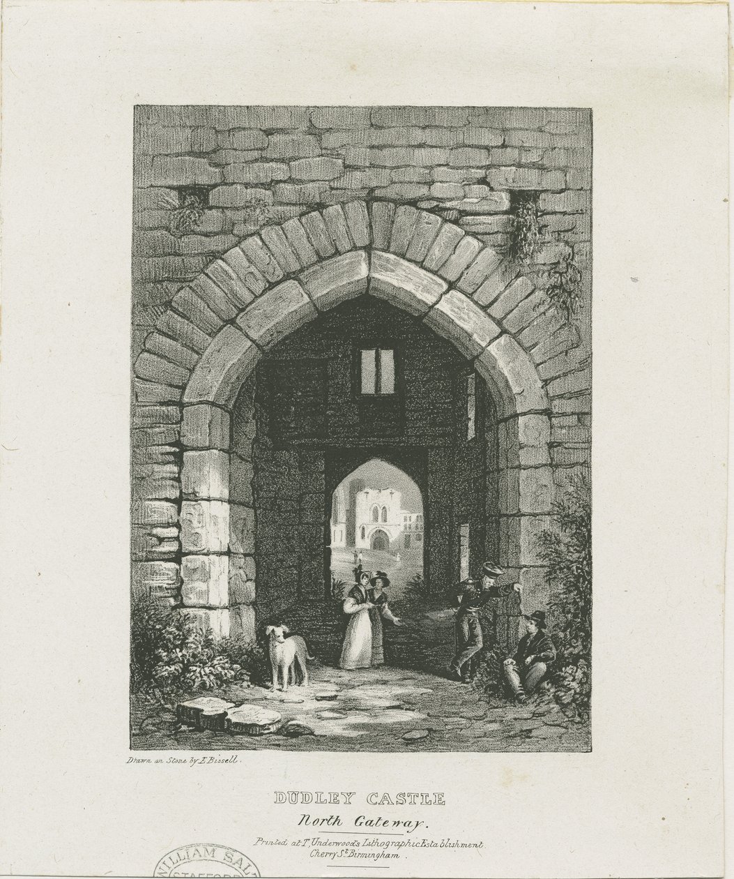 Dudley Castle - North Gateway: gravering og [? 1800-tallet] (trykk) av Thomas (after) Underwood
