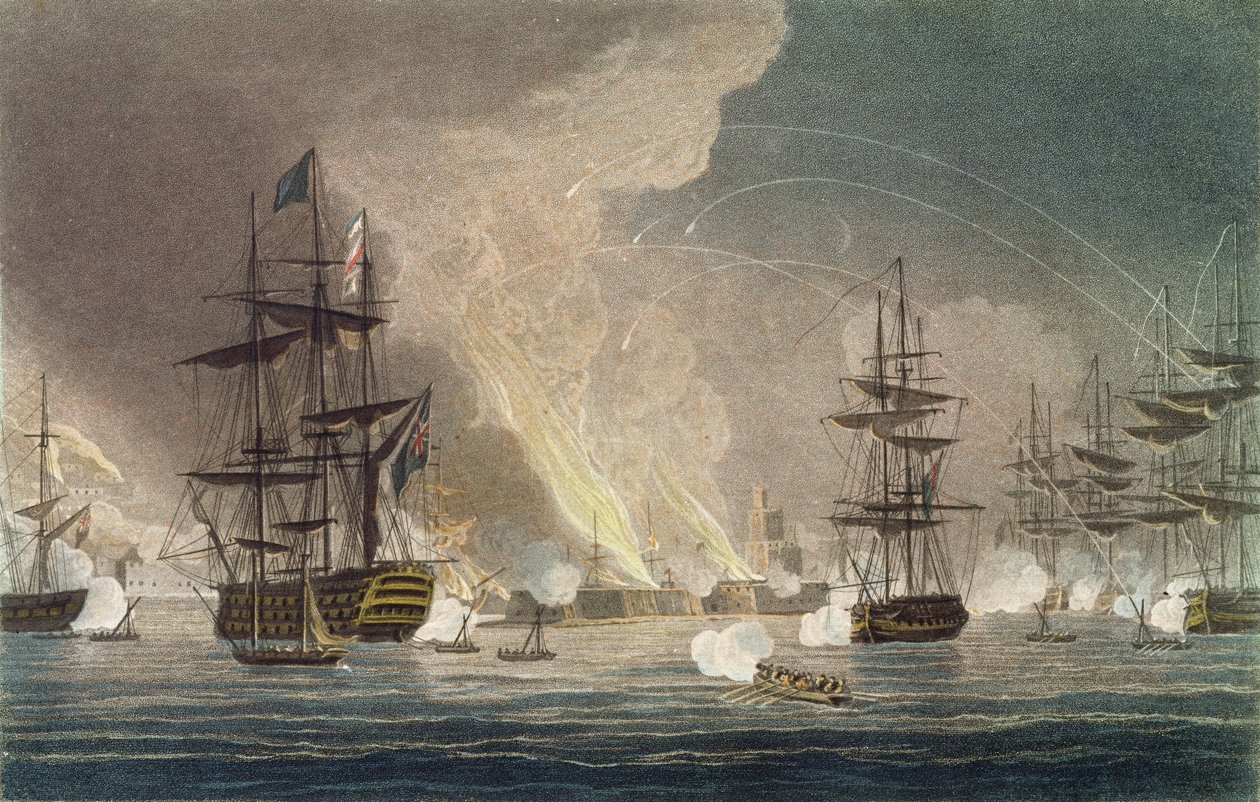 Bombardementet av Alger av Royal Navy av Thomas (after) Whitcombe