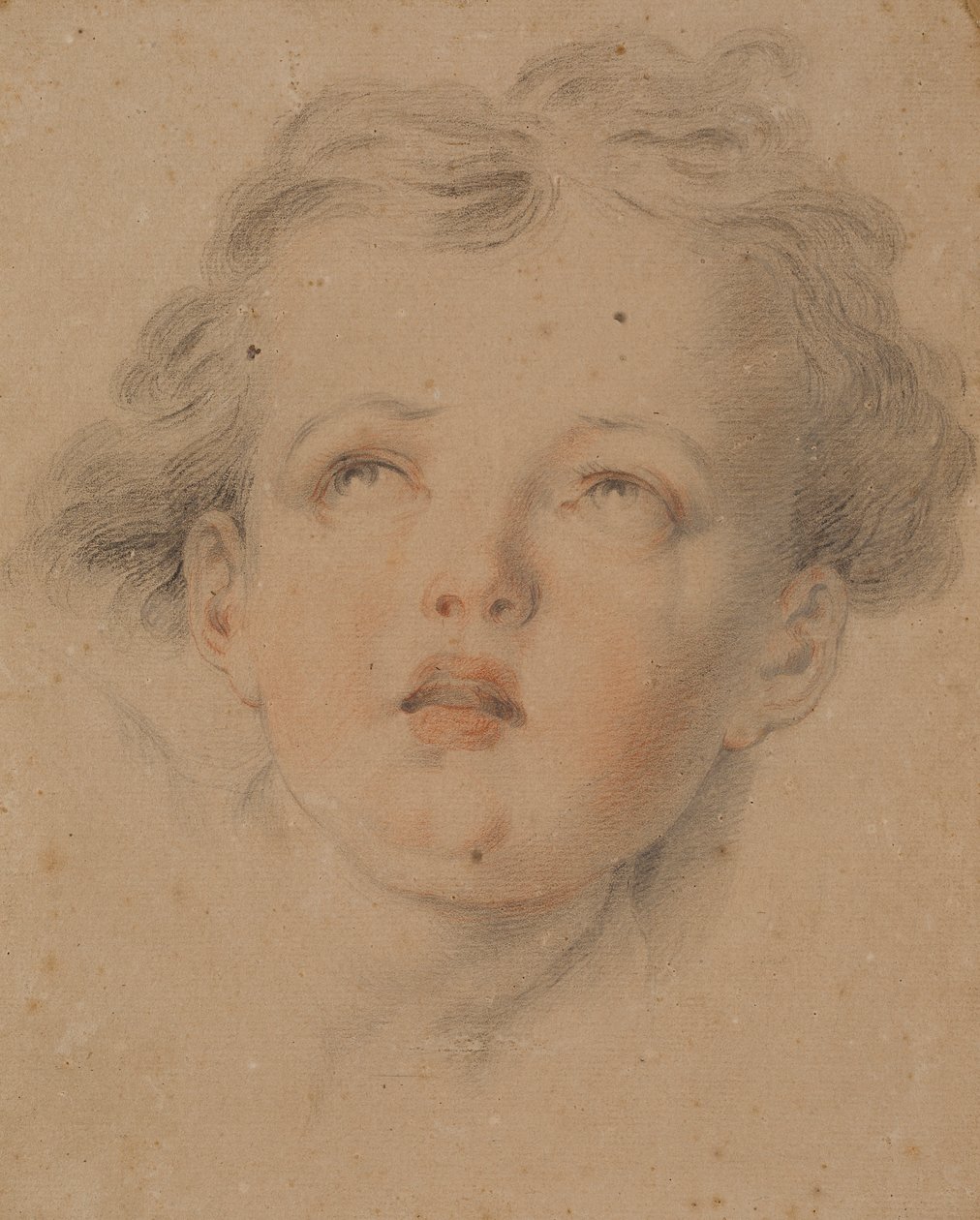 Studie av en Amor (farget kritt på papir) av Thomas (circle of) Lawrence