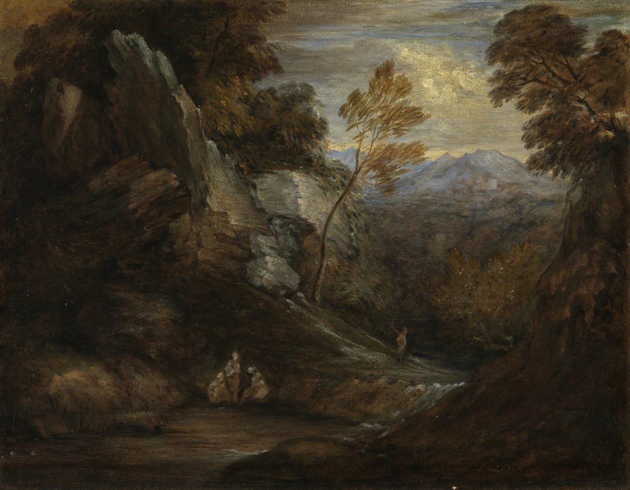 Imaginary Landscape, c1880-1920 (olje på papir på lerret) av Thomas (follower of) Gainsborough