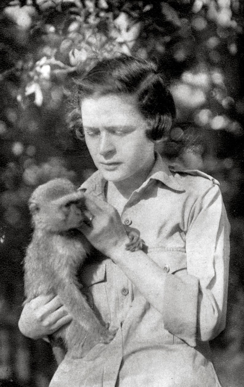 Stella Court Treatt og apen hennes Kima, Dodoma til Mongalla, Øst-Afrika, 1925 1927 av Thomas A. Glover