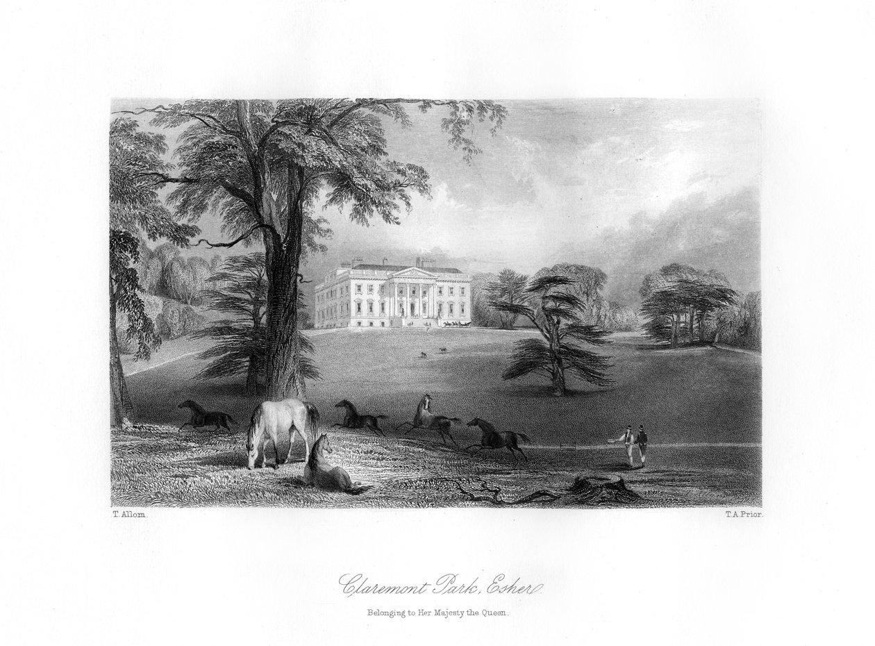 Claremont Park, Esher, Surrey, 1800-tallet. av Thomas Abel Prior