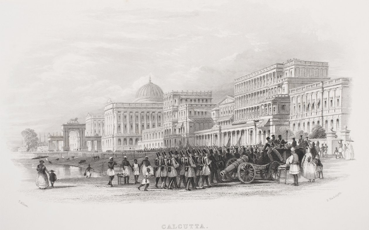 Calcutta, the Esplanade, gravert av E. Radclyffe, fra 