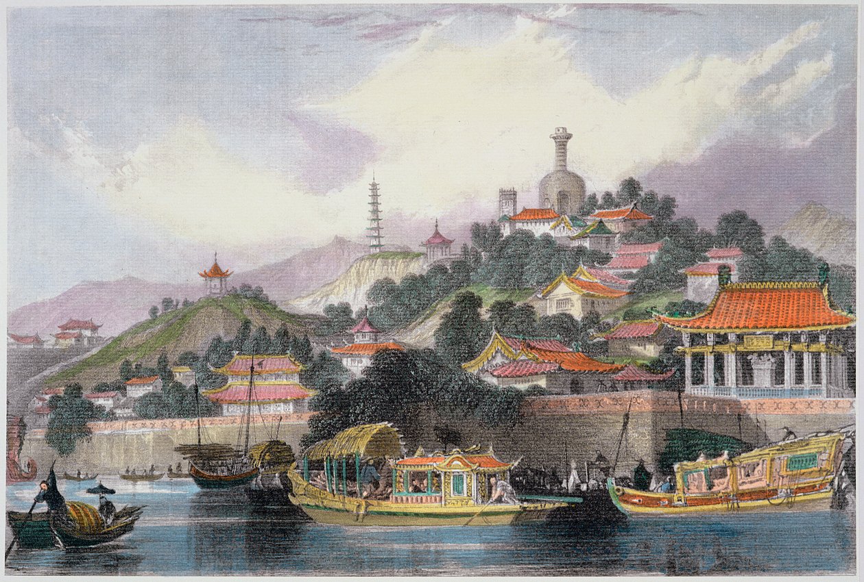 'Garden of the Imperial Palace, Peking', Kina, 1843 av Thomas Allom