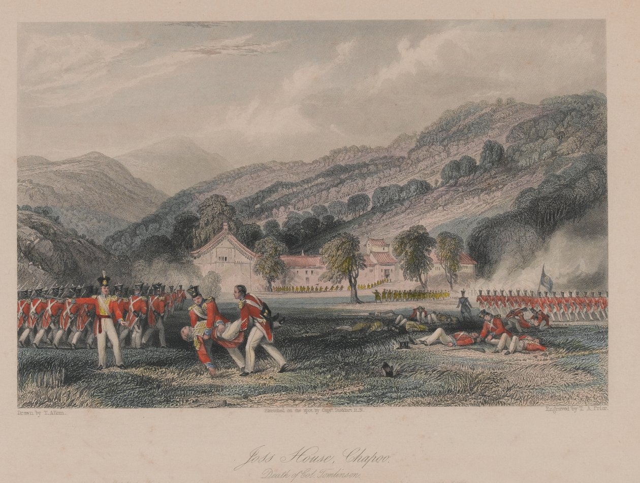 ?Joss House, Chapoo [sic], Death of Colonel Tomlinson?, 1842 av Thomas Allom