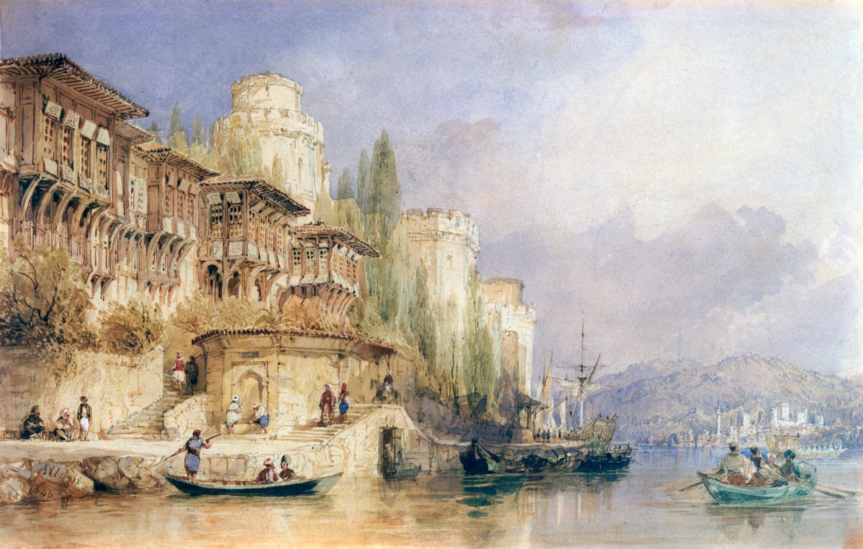 Bosporos, med slottene i Europa og Asia, 1846. av Thomas Allom