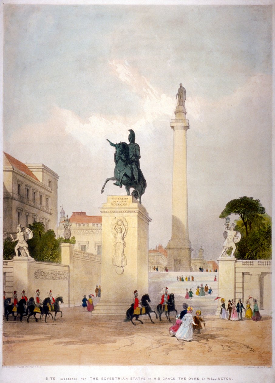 The Mall and Waterloo Place, Westminster, London, c1845 av Thomas Allom