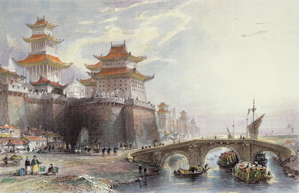 Vestporten til Peking, ca. 1850 av Thomas Allom
